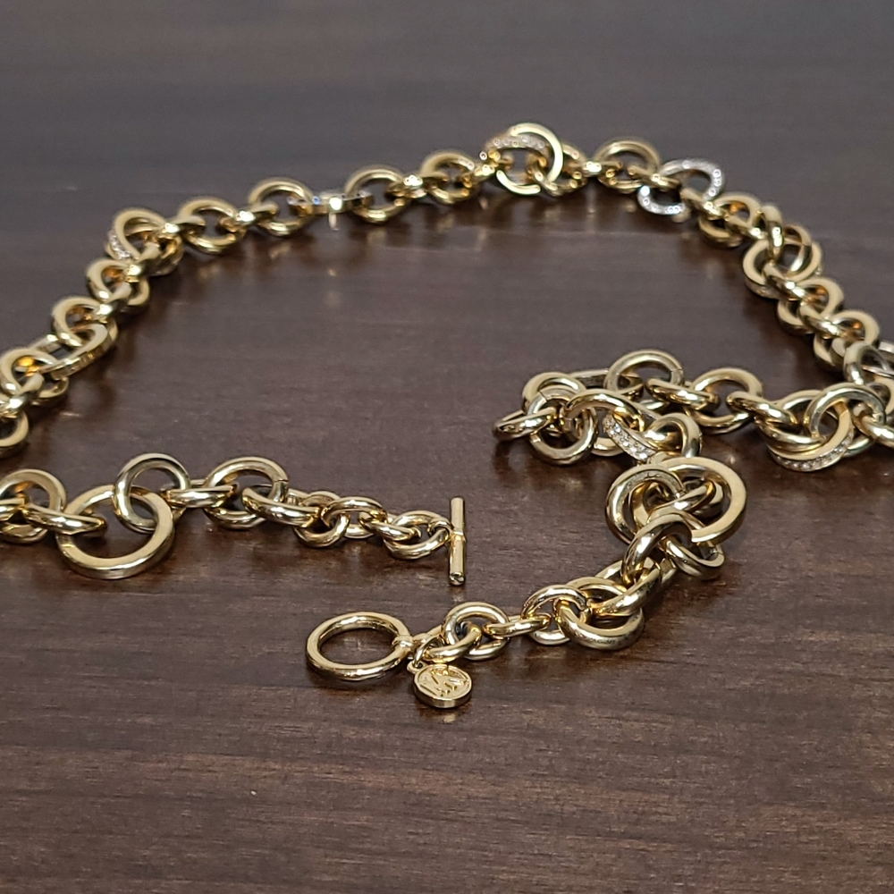 Michael Kors Large Toggle Rhinestone Necklace - image 4